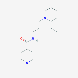 molecular formula C17H33N3O B4518482 N-[3-(2-乙基-1-哌啶基)丙基]-1-甲基-4-哌啶甲酰胺 