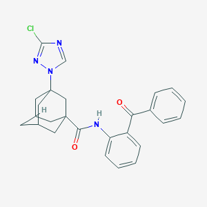 molecular formula C26H25ClN4O2 B451849 N-(2-benzoylphenyl)-3-(3-chloro-1H-1,2,4-triazol-1-yl)-1-adamantanecarboxamide 