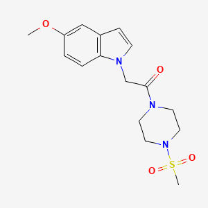 molecular formula C16H21N3O4S B4518492 2-(5-methoxy-1H-indol-1-yl)-1-[4-(methylsulfonyl)piperazin-1-yl]ethanone 