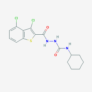 molecular formula C16H17Cl2N3O2S B451856 N-cyclohexyl-2-[(3,4-dichloro-1-benzothien-2-yl)carbonyl]hydrazinecarboxamide 