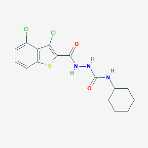 molecular formula C16H17Cl2N3O2S B451856 N-cyclohexyl-2-[(3,4-dichloro-1-benzothiophen-2-yl)carbonyl]hydrazinecarboxamide 