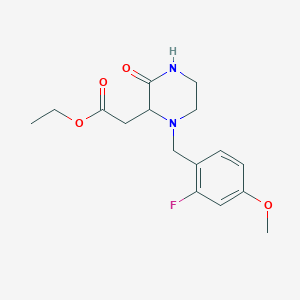 ethyl [1-(2-fluoro-4-methoxybenzyl)-3-oxo-2-piperazinyl]acetate