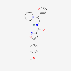 molecular formula C23H27N3O4 B4518598 5-(4-乙氧基苯基)-N-[2-(2-呋喃基)-2-(1-哌啶基)乙基]-3-异恶唑甲酰胺 