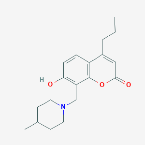 7-hydroxy-8-[(4-methylpiperidin-1-yl)methyl]-4-propyl-2H-chromen-2-one