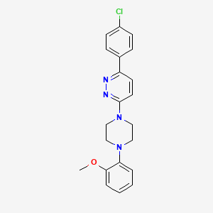 molecular formula C21H21ClN4O B4518629 3-(4-Chlorophenyl)-6-[4-(2-methoxyphenyl)piperazin-1-yl]pyridazine 