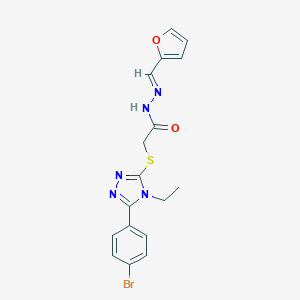 2-{[5-(4-bromophenyl)-4-ethyl-4H-1,2,4-triazol-3-yl]sulfanyl}-N'-(2-furylmethylene)acetohydrazide