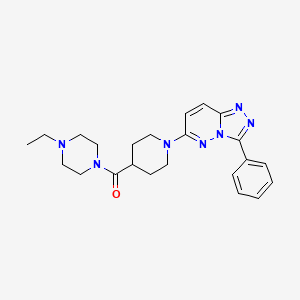 molecular formula C23H29N7O B4518658 6-{4-[(4-乙基-1-哌嗪基)羰基]-1-哌啶基}-3-苯基[1,2,4]三唑并[4,3-b]哒嗪 