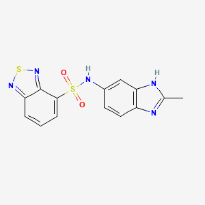 molecular formula C14H11N5O2S2 B4518663 N-(2-methyl-1H-benzimidazol-5-yl)-2,1,3-benzothiadiazole-4-sulfonamide 