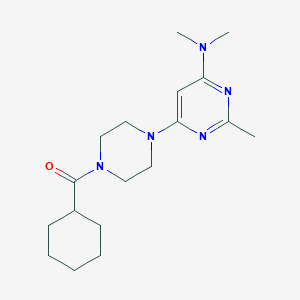 molecular formula C18H29N5O B4518670 6-[4-(环己基羰基)-1-哌嗪基]-N,N,2-三甲基-4-嘧啶胺 