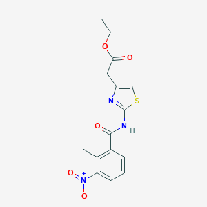 molecular formula C15H15N3O5S B451868 Ethyl [2-({3-nitro-2-methylbenzoyl}amino)-1,3-thiazol-4-yl]acetate 