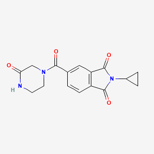 molecular formula C16H15N3O4 B4518697 2-cyclopropyl-5-[(3-oxopiperazino)carbonyl]-1H-isoindole-1,3(2H)-dione 