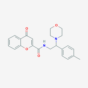 molecular formula C23H24N2O4 B4518717 N-[2-(4-methylphenyl)-2-(morpholin-4-yl)ethyl]-4-oxo-4H-chromene-2-carboxamide 