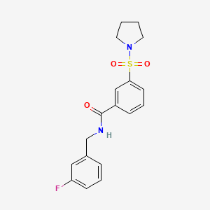 molecular formula C18H19FN2O3S B4518718 N-(3-fluorobenzyl)-3-(1-pyrrolidinylsulfonyl)benzamide 