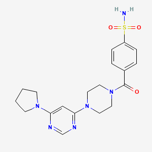 4-({4-[6-(1-pyrrolidinyl)-4-pyrimidinyl]-1-piperazinyl}carbonyl)benzenesulfonamide