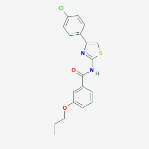 molecular formula C19H17ClN2O2S B451875 N-[4-(4-chlorophenyl)-1,3-thiazol-2-yl]-3-propoxybenzamide 