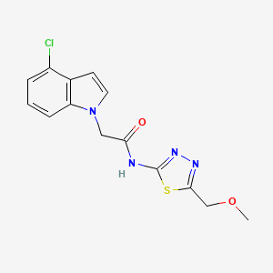 2-(4-chloro-1H-indol-1-yl)-N-[(2E)-5-(methoxymethyl)-1,3,4-thiadiazol-2(3H)-ylidene]acetamide