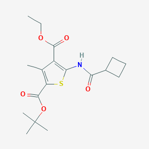 molecular formula C18H25NO5S B451880 2-Tert-butyl 4-ethyl 5-[(cyclobutylcarbonyl)amino]-3-methyl-2,4-thiophenedicarboxylate 