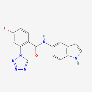 4-fluoro-N-(1H-indol-5-yl)-2-(1H-tetrazol-1-yl)benzamide