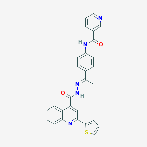 N-[4-(N-{[2-(2-thienyl)-4-quinolinyl]carbonyl}ethanehydrazonoyl)phenyl]nicotinamide