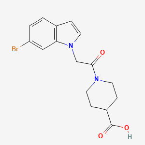 1-[(6-bromo-1H-indol-1-yl)acetyl]piperidine-4-carboxylic acid