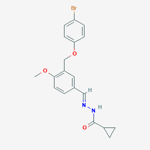 molecular formula C19H19BrN2O3 B451884 N'-{3-[(4-bromophenoxy)methyl]-4-methoxybenzylidene}cyclopropanecarbohydrazide 