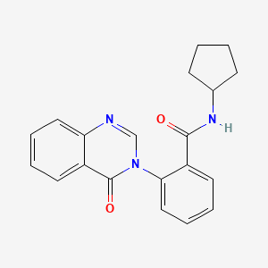 molecular formula C20H19N3O2 B4518851 N-cyclopentyl-2-(4-oxoquinazolin-3(4H)-yl)benzamide 