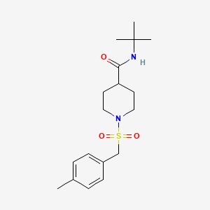 molecular formula C18H28N2O3S B4518976 N-TERT-BUTYL-1-[(4-METHYLPHENYL)METHANESULFONYL]PIPERIDINE-4-CARBOXAMIDE 