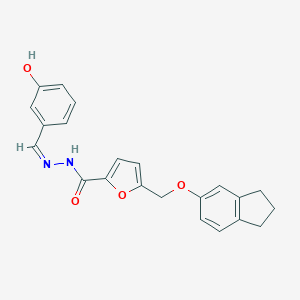 molecular formula C22H20N2O4 B451898 5-[(2,3-dihydro-1H-inden-5-yloxy)methyl]-N'-[(Z)-(3-hydroxyphenyl)methylidene]furan-2-carbohydrazide 