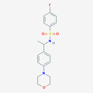 4-fluoro-N-{1-[4-(4-morpholinyl)phenyl]ethyl}benzenesulfonamide