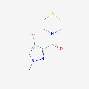 molecular formula C9H12BrN3OS B451905 4-[(4-bromo-1-methyl-1H-pyrazol-3-yl)carbonyl]thiomorpholine 