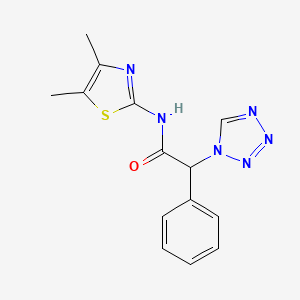 molecular formula C14H14N6OS B4519064 N-(4,5-dimethyl-1,3-thiazol-2-yl)-2-phenyl-2-(1H-tetrazol-1-yl)acetamide 