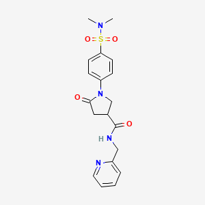 1-[4-(dimethylsulfamoyl)phenyl]-5-oxo-N-(pyridin-2-ylmethyl)pyrrolidine-3-carboxamide