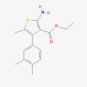 molecular formula C16H19NO2S B451909 Ethyl 2-amino-4-(3,4-dimethylphenyl)-5-methylthiophene-3-carboxylate CAS No. 438220-53-2