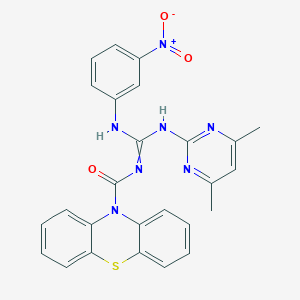 N-[[(4,6-dimethylpyrimidin-2-yl)amino]-(3-nitroanilino)methylidene]phenothiazine-10-carboxamide