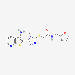 2-[(5-{3-Aminothieno[2,3-B]pyridin-2-YL}-4-methyl-4H-1,2,4-triazol-3-YL)sulfanyl]-N-[(oxolan-2-YL)methyl]acetamide