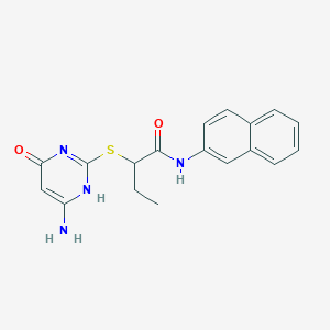 molecular formula C18H18N4O2S B451916 2-[(6-amino-4-oxo-1H-pyrimidin-2-yl)sulfanyl]-N-naphthalen-2-ylbutanamide 