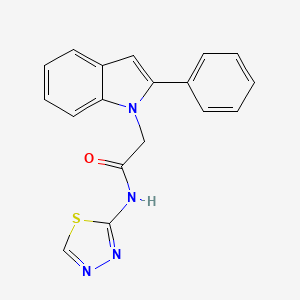 2-(2-phenyl-1H-indol-1-yl)-N-(1,3,4-thiadiazol-2-yl)acetamide