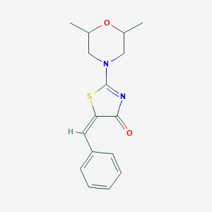 molecular formula C16H18N2O2S B451919 5-benzylidene-2-(2,6-dimethyl-4-morpholinyl)-1,3-thiazol-4(5H)-one CAS No. 370848-23-0