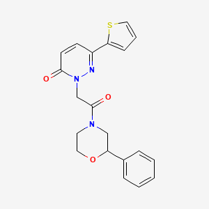 2-[2-oxo-2-(2-phenylmorpholino)ethyl]-6-(2-thienyl)-3(2H)-pyridazinone