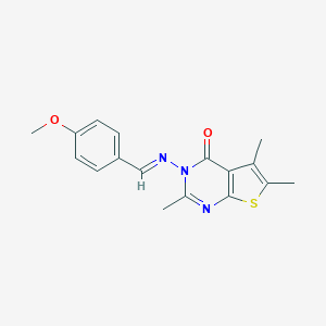 3-[(4-methoxybenzylidene)amino]-2,5,6-trimethylthieno[2,3-d]pyrimidin-4(3H)-one