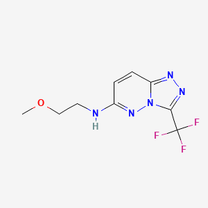 molecular formula C9H10F3N5O B4519212 N-(2-methoxyethyl)-3-(trifluoromethyl)-[1,2,4]triazolo[4,3-b]pyridazin-6-amine 