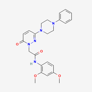 molecular formula C24H27N5O4 B4519218 N-(2,4-dimethoxyphenyl)-2-[6-oxo-3-(4-phenylpiperazin-1-yl)pyridazin-1(6H)-yl]acetamide 