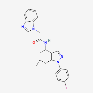 2-(1H-benzimidazol-1-yl)-N-[1-(4-fluorophenyl)-6,6-dimethyl-4,5,6,7-tetrahydro-1H-indazol-4-yl]acetamide