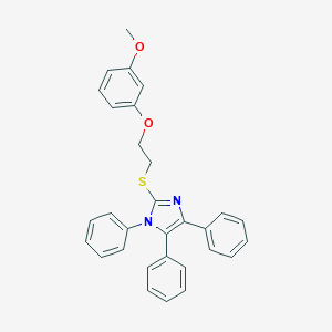 molecular formula C30H26N2O2S B451925 2-{[2-(3-methoxyphenoxy)ethyl]sulfanyl}-1,4,5-triphenyl-1H-imidazole 