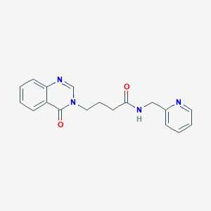 molecular formula C18H18N4O2 B4519290 4-[4-oxo-3(4H)-quinazolinyl]-N-(2-pyridylmethyl)butanamide 