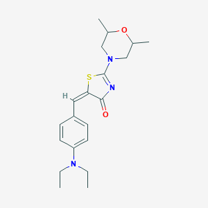 molecular formula C20H27N3O2S B451930 5-[4-(diethylamino)benzylidene]-2-(2,6-dimethyl-4-morpholinyl)-1,3-thiazol-4(5H)-one 