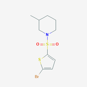 molecular formula C10H14BrNO2S2 B451932 1-[(5-Bromo-2-thiophenyl)sulfonyl]-3-methylpiperidine 
