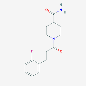 molecular formula C15H19FN2O2 B4519331 1-[3-(2-fluorophenyl)propanoyl]-4-piperidinecarboxamide 