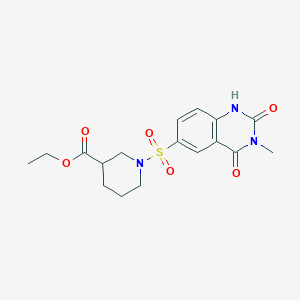 ethyl 1-[(3-methyl-2,4-dioxo-1,2,3,4-tetrahydro-6-quinazolinyl)sulfonyl]-3-piperidinecarboxylate