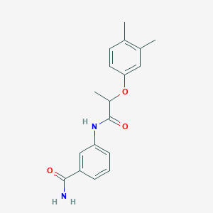 molecular formula C18H20N2O3 B4519367 3-{[2-(3,4-dimethylphenoxy)propanoyl]amino}benzamide 